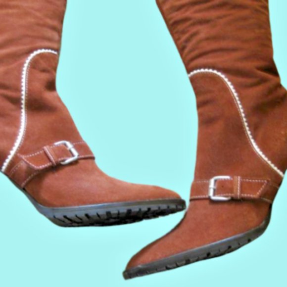 $1755! DSQUARED2 PIRATE!!!  SUEDE DUO BOOTS!~FOLD OR OVER KNEE- 9 1/2-10 - Picture 7 of 11